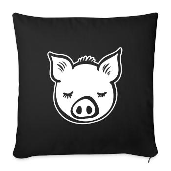 Pig Piggy - Sofa pillowcase 17,3'' x 17,3'' (45 x 45 cm) - black - Front