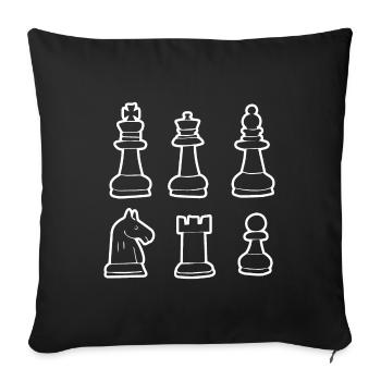 Chess Pieces - Sofa pillowcase 17,3'' x 17,3'' (45 x 45 cm) - black - Front