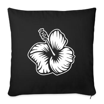 hibiscus - Sofa pillowcase 17,3'' x 17,3'' (45 x 45 cm) - black - Front