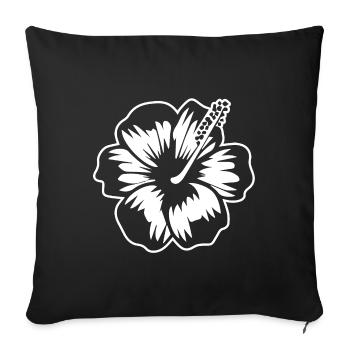 Hibiscus - Sofa pillowcase 17,3'' x 17,3'' (45 x 45 cm) - black - Front