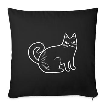 Cats, Cat Lady, Cat Lover, - Sofa pillowcase 17,3'' x 17,3'' (45 x 45 cm) - black - Front