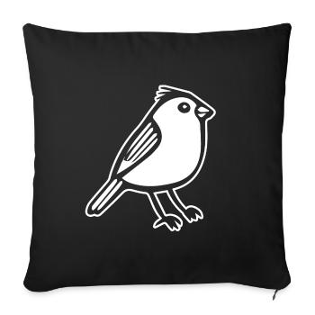 Oiseau - Housse de coussin décorative 45 x 45 cm - noir - Devant