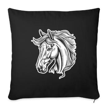 Horse Horse Racing Horse Head - Sofa pillowcase 17,3'' x 17,3'' (45 x 45 cm) - black - Front