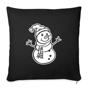 Snowman - Sofa pillowcase 17,3'' x 17,3'' (45 x 45 cm) - black - Front