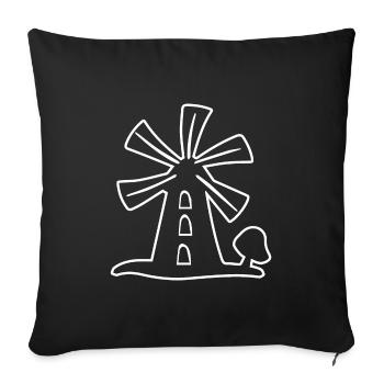 Moulin à vent - Housse de coussin décorative 45 x 45 cm - noir - Devant