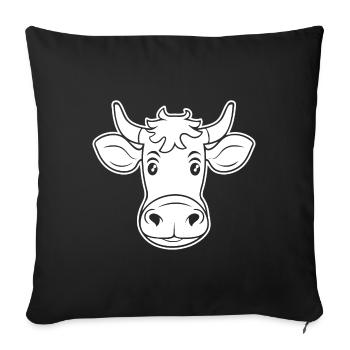 Vache Vaches - Housse de coussin décorative 45 x 45 cm - noir - Devant