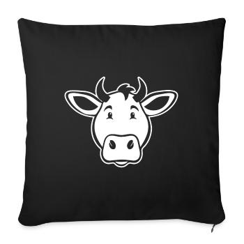 Vache Vaches - Housse de coussin décorative 45 x 45 cm - noir - Devant