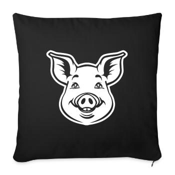 Cochon Cochon - Housse de coussin décorative 45 x 45 cm - noir - Devant