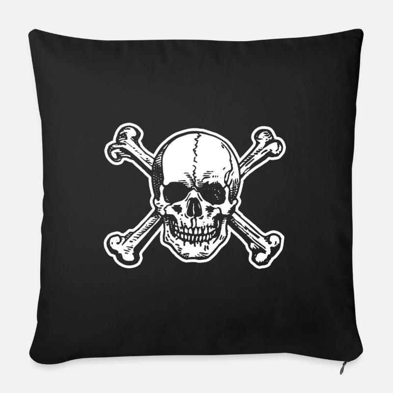Totenkopf Pirat - Sofakissenbezug 45 x 45 cm - Schwarz
