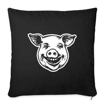Pig Piggy - Sofa pillowcase 17,3'' x 17,3'' (45 x 45 cm) - black - Front