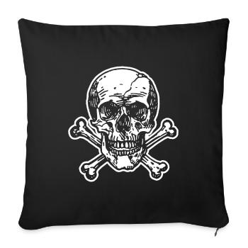 Crâne Pirate - Housse de coussin décorative 45 x 45 cm - noir - Devant