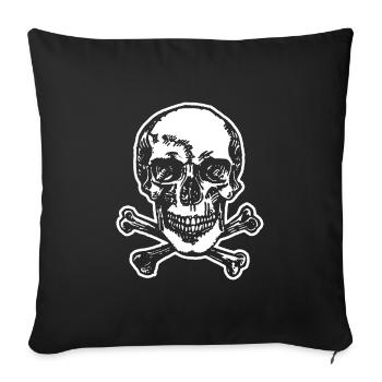 Skull and Bone Pirate - Sofa pillowcase 17,3'' x 17,3'' (45 x 45 cm) - black - Front