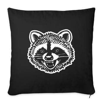Raccoon - Sofa pillowcase 17,3'' x 17,3'' (45 x 45 cm) - black - Front