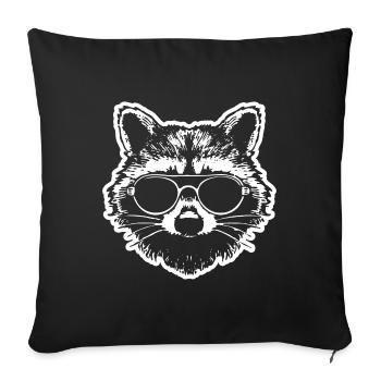 Raccoon - Sofa pillowcase 17,3'' x 17,3'' (45 x 45 cm) - black - Front