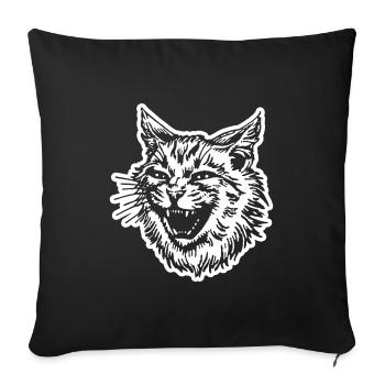 Cat Cats Cat Lady Cat Lover Cat Face - Sofa pillowcase 17,3'' x 17,3'' (45 x 45 cm) - black - Front