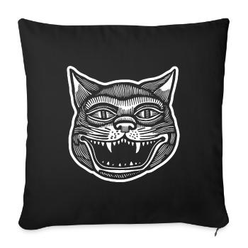 Cat Cats Cat Lady Cat Lover Cat Face - Sofa pillowcase 17,3'' x 17,3'' (45 x 45 cm) - black - Front
