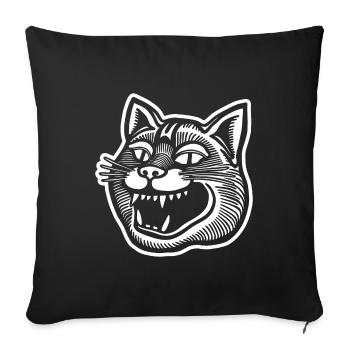 Cat Cats Cat Lady Cat Lover Cat Face - Sofa pillowcase 17,3'' x 17,3'' (45 x 45 cm) - black - Front