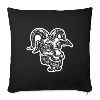Steinbock Ziege - Sofakissenbezug 45 x 45 cm - Schwarz - Vorne