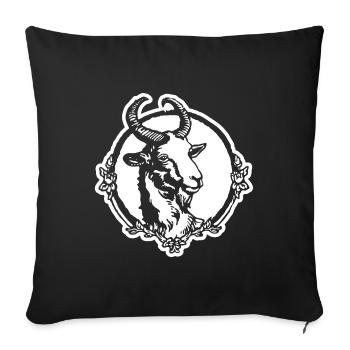 Steinbock Ziege - Sofakissenbezug 45 x 45 cm - Schwarz - Vorne
