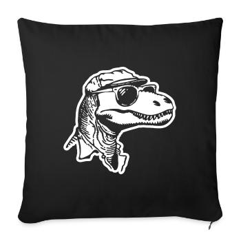 Dino Dinosaur - Sofa pillowcase 17,3'' x 17,3'' (45 x 45 cm) - black - Front