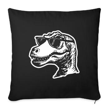 Dino Dinosaur - Sofa pillowcase 17,3'' x 17,3'' (45 x 45 cm) - black - Front