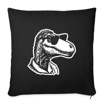 Dino Dinosaur - Sofa pillowcase 17,3'' x 17,3'' (45 x 45 cm) - black - Front