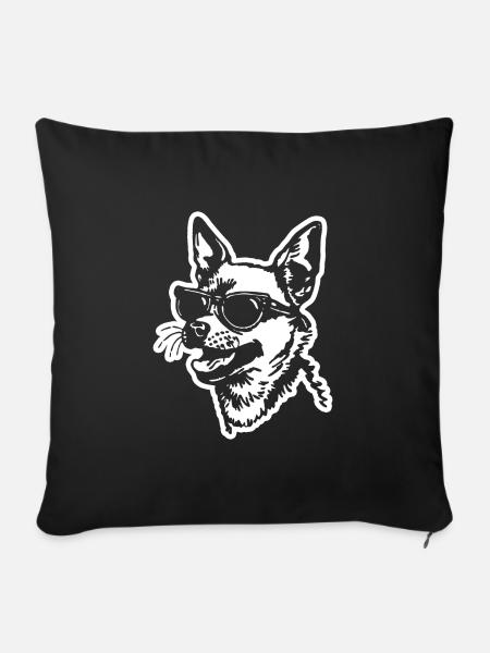 Chihuahua Hund - Sofakissenbezug 45 x 45 cm - Schwarz