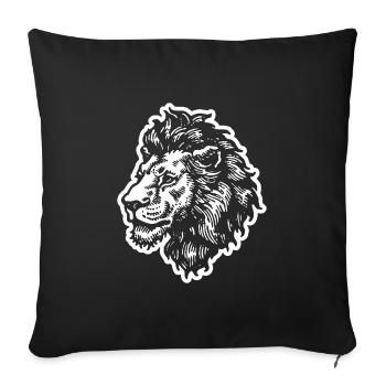 Lion Tête de Lion - Housse de coussin décorative 45 x 45 cm - noir - Devant