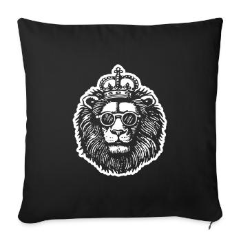 Lion Tête de Lion - Housse de coussin décorative 45 x 45 cm - noir - Devant