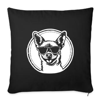 Chihuahua Dog - Sofa pillowcase 17,3'' x 17,3'' (45 x 45 cm) - black - Front