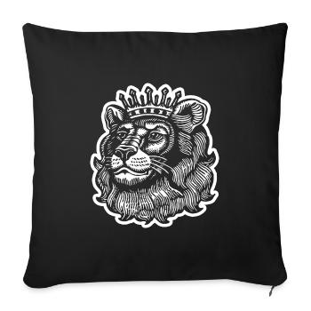 Lion Tête de Lion - Housse de coussin décorative 45 x 45 cm - noir - Devant