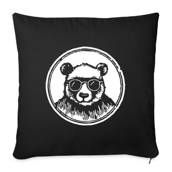 Panda Panda Ours - Housse de coussin décorative 45 x 45 cm - noir - Devant
