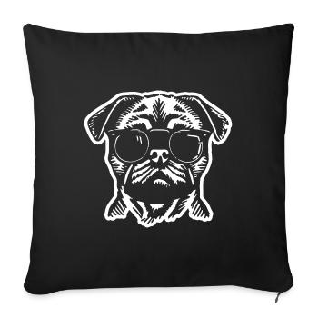 Mops Hund - Sofakissenbezug 45 x 45 cm - Schwarz - Vorne