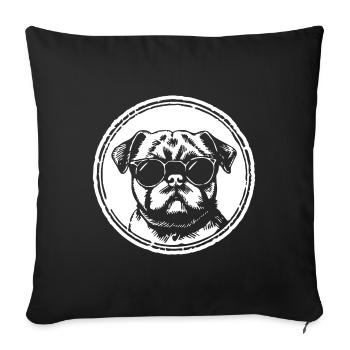 Mops Hund - Sofakissenbezug 45 x 45 cm - Schwarz - Vorne