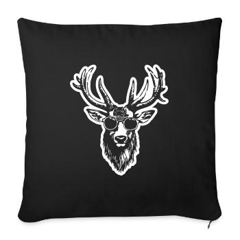 Reh Rehkitz Rehbock - Sofakissenbezug 45 x 45 cm - Schwarz - Vorne