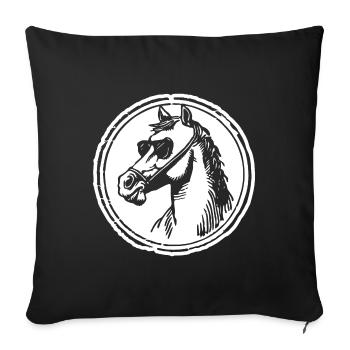 Horse Horses Horse Head - Sofa pillowcase 17,3'' x 17,3'' (45 x 45 cm) - black - Front