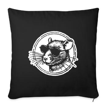 Souris Rat - Housse de coussin décorative 45 x 45 cm - noir - Devant