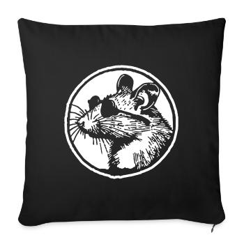 Souris Rat - Housse de coussin décorative 45 x 45 cm - noir - Devant