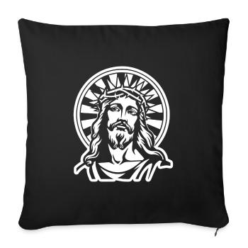 Jesus Christ Catholic Religion Christianity - Sofa pillowcase 17,3'' x 17,3'' (45 x 45 cm) - black - Front