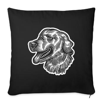 Chien Golden Retriever - Housse de coussin décorative 45 x 45 cm - noir - Devant