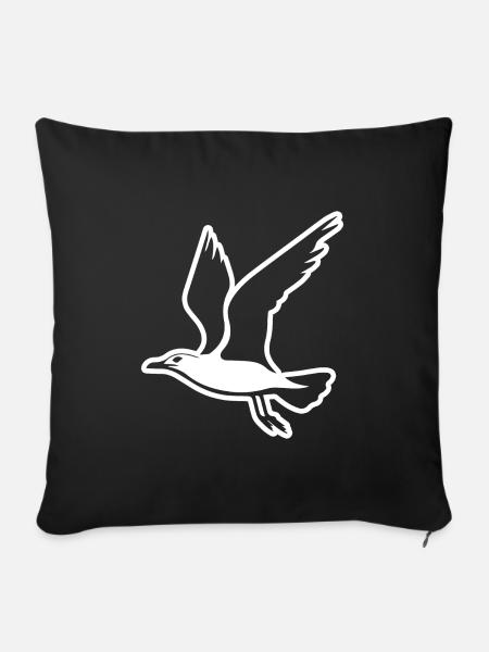 Möwe - Sofakissenbezug 45 x 45 cm - Schwarz