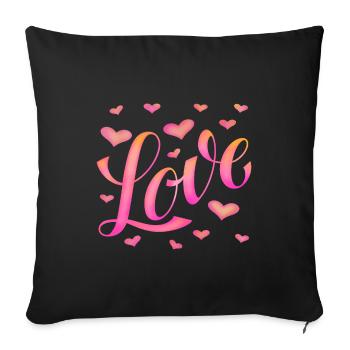 Love - Conçu par KissingLetters - Housse de coussin décorative 45 x 45 cm - noir - Devant
