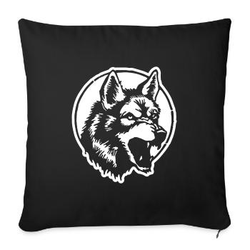Loup - Housse de coussin décorative 45 x 45 cm - noir - Devant