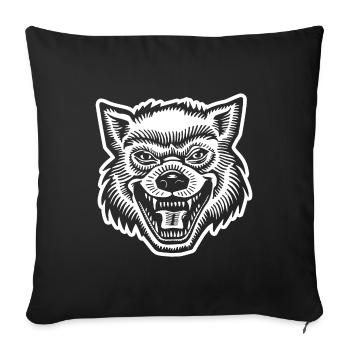 Wolf - Sofakissenbezug 45 x 45 cm - Schwarz - Vorne