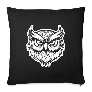 Owl - Sofa pillowcase 17,3'' x 17,3'' (45 x 45 cm) - black - Front