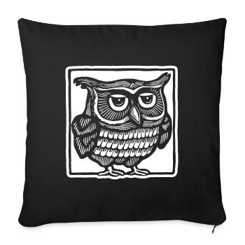 Owl - Sofa pillowcase 17,3'' x 17,3'' (45 x 45 cm) - black - Front