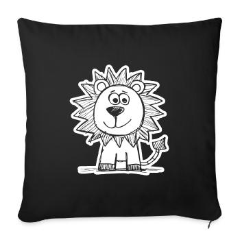 Lion Tête de Lion - Housse de coussin décorative 45 x 45 cm - noir - Devant