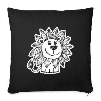 Lion Tête de Lion - Housse de coussin décorative 45 x 45 cm - noir - Devant