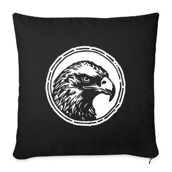 Aigle Tête d’aigle - Housse de coussin décorative 45 x 45 cm - noir - Devant