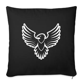 Aigle Tête d’aigle - Housse de coussin décorative 45 x 45 cm - noir - Devant